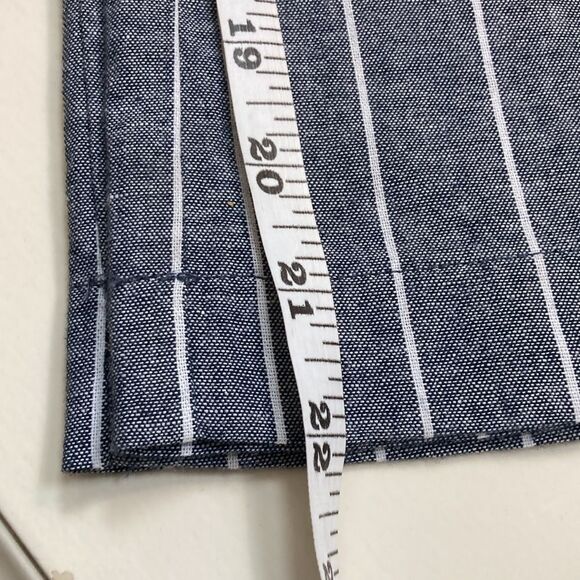 NWT PURPLE SNOW M White Stripes Jumpsuit Smocked Blue Wide Leg Cropped Pants - Picture 6 of 10